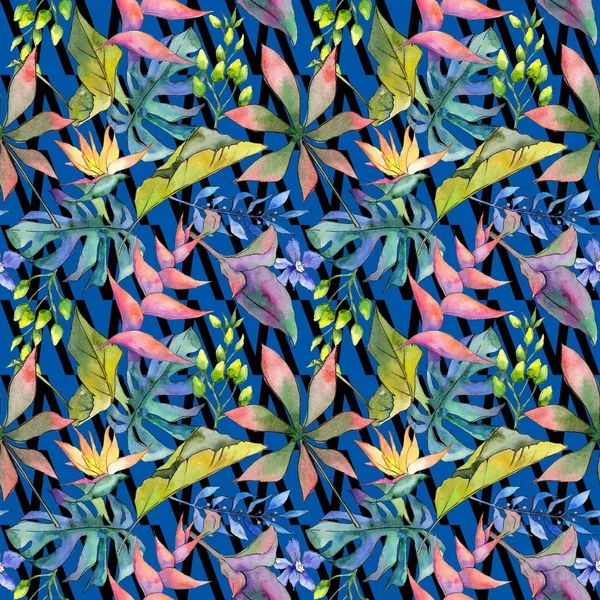 Tropikal Hawaii desen bir suluboya tarzında bırakır..