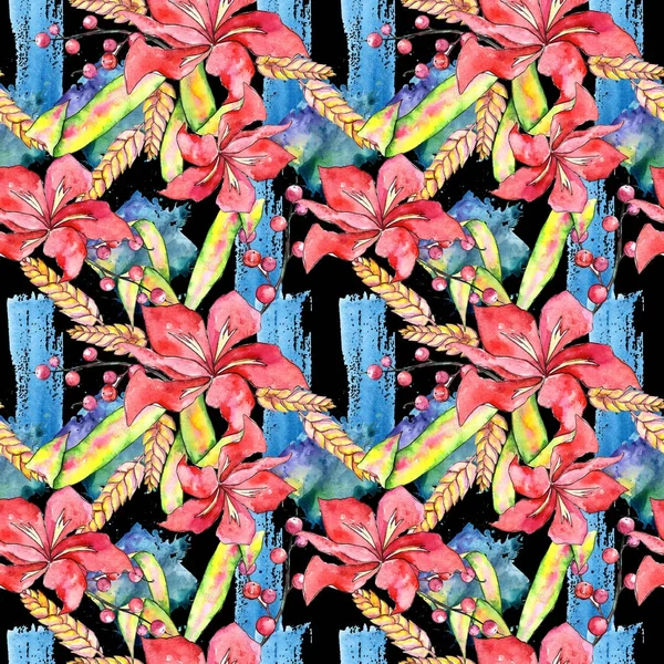 Tropikal bitki deseni suluboya tarzında.