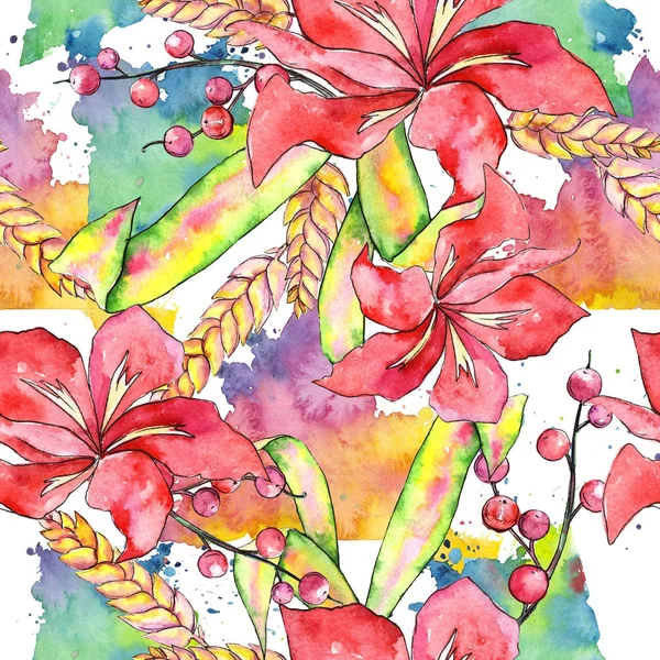 Tropical plant pattern in a watercolor style.