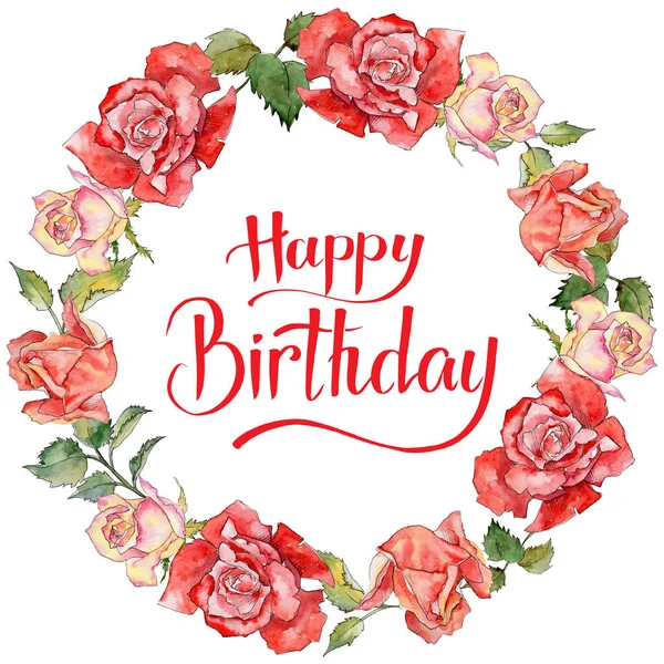 Kır çiçeği gül çiçek çelenk suluboya tarzında.