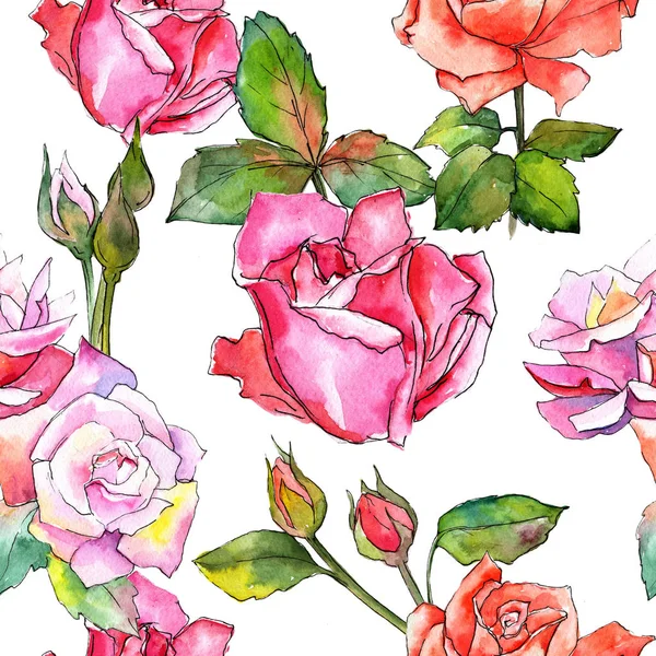 Kır çiçeği gül çiçek deseni suluboya tarzında.