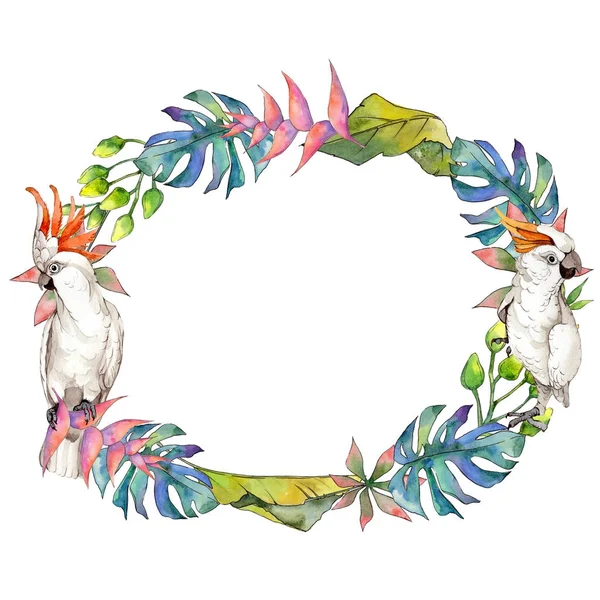 Tropikal Hawaii çelenk suluboya tarzında bırakır..