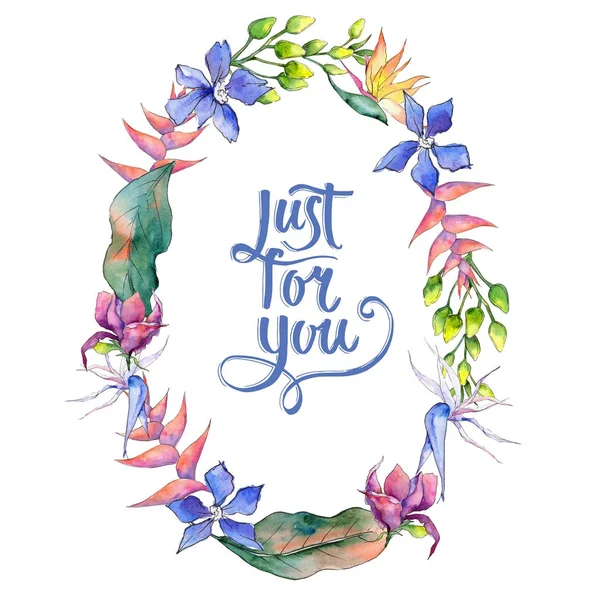 Tropikal Hawaii çelenk suluboya tarzında bırakır..