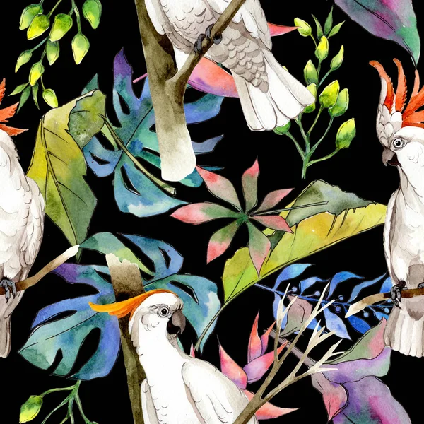 Tropikal Hawaii desen bir suluboya tarzında bırakır..