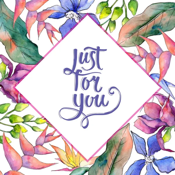 Tropikal Hawaii çerçeve bir suluboya tarzında bırakır..