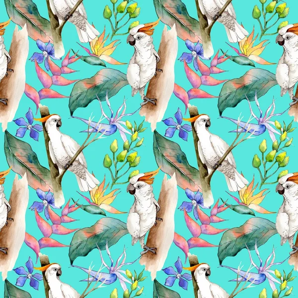 Tropikal Hawaii desen bir suluboya tarzında bırakır..