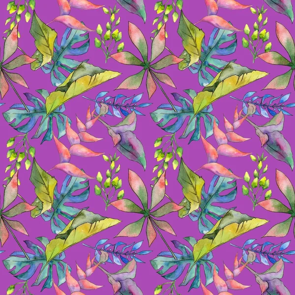 Tropikal Hawaii desen bir suluboya tarzında bırakır..