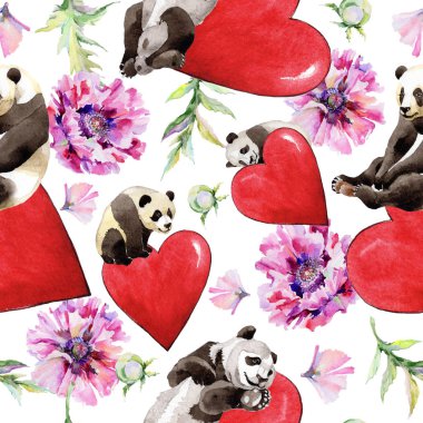 Kır çiçeği haşhaş çiçek deseni suluboya tarzında.