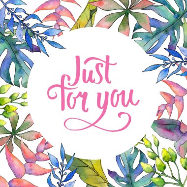 Tropikal Hawaii çerçeve bir suluboya tarzında bırakır..