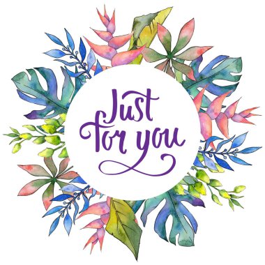 Tropikal Hawaii çerçeve bir suluboya tarzında bırakır..