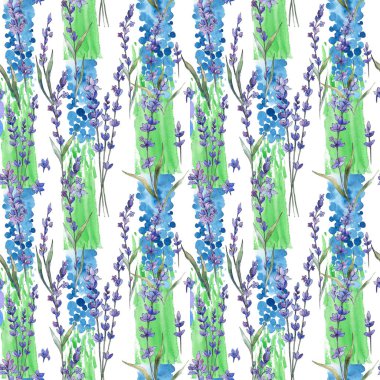Kır çiçeği lavanta çiçek deseni suluboya tarzında.