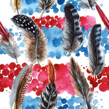 Suluboya kuş tüyü desen Wing.