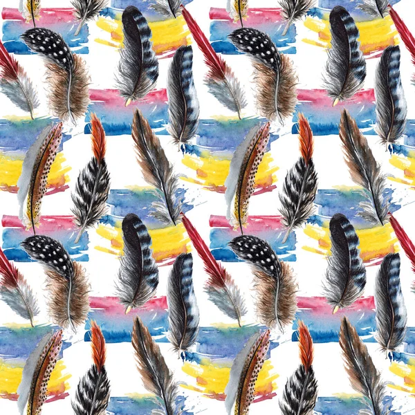 Suluboya kuş tüyü desen Wing.