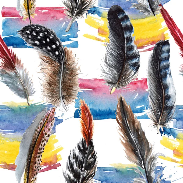 Suluboya kuş tüyü desen Wing.