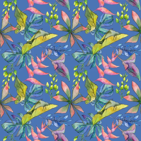 Tropikal Hawaii desen bir suluboya tarzında bırakır..