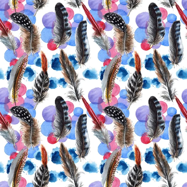 Suluboya kuş tüyü desen Wing.