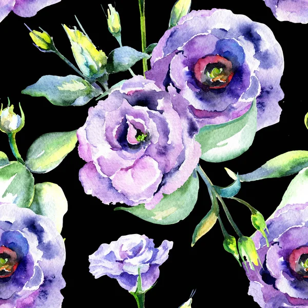 Wildflower eustoma flower pattern in a watercolor style. — Stock Photo, Image