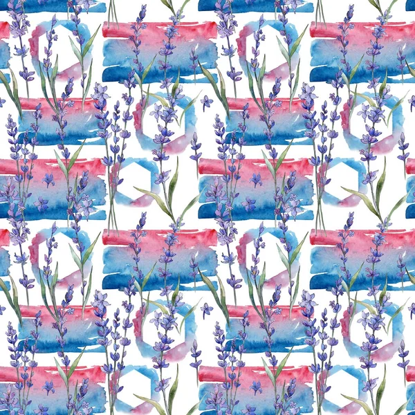 Kır çiçeği lavanta çiçek deseni suluboya tarzında.