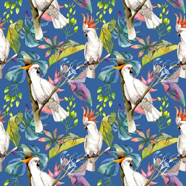 Tropikal Hawaii desen bir suluboya tarzında bırakır..