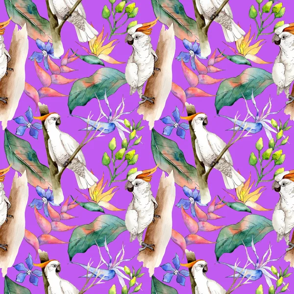 Tropikal Hawaii desen bir suluboya tarzında bırakır..