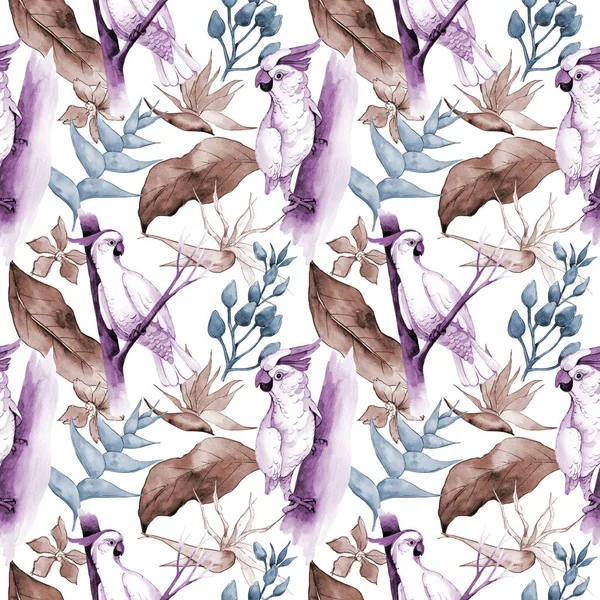 Tropikal Hawaii desen bir suluboya tarzında bırakır..