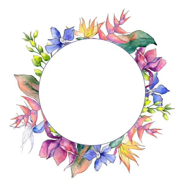 Tropikal Hawaii çerçeve bir suluboya tarzında bırakır..