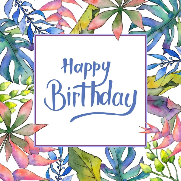 Tropikal Hawaii çerçeve bir suluboya tarzında bırakır..