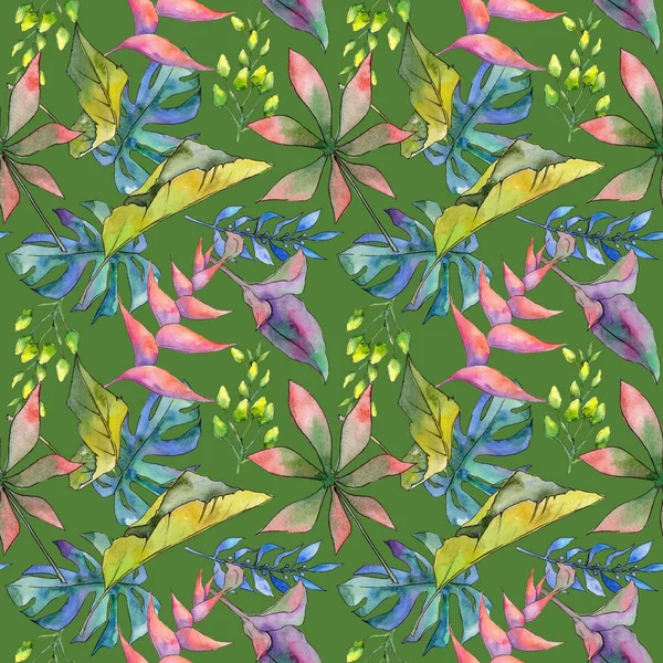 Tropikal Hawaii desen bir suluboya tarzında bırakır..