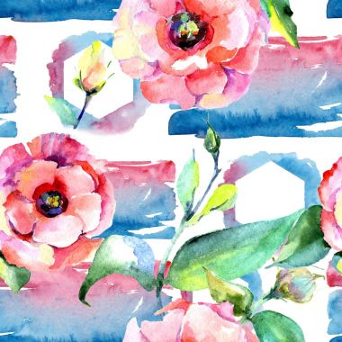 Kır çiçeği eustoma çiçek deseni suluboya tarzında.