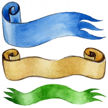 Suluboya tatil renkli şerit yay illüstrasyon tebrik.