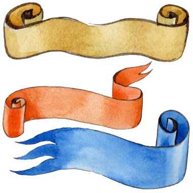 Suluboya tatil renkli şerit yay illüstrasyon tebrik.