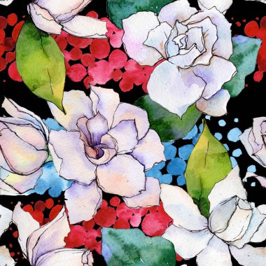 Kır çiçeği gerbera çiçek deseni suluboya tarzında.