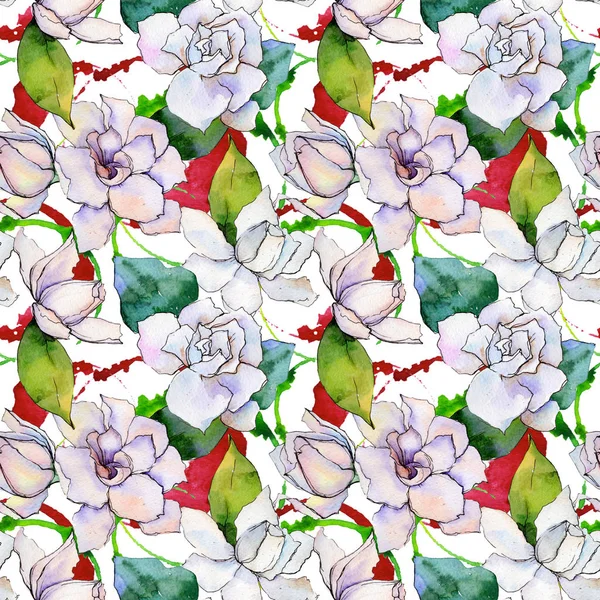 Wildblumen-Gerbera-Blumenmuster im Aquarell-Stil. — Stockfoto