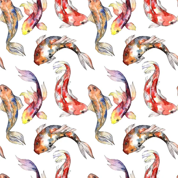 Экзотические золотые рыбки в стиле акварели . — стоковое фото