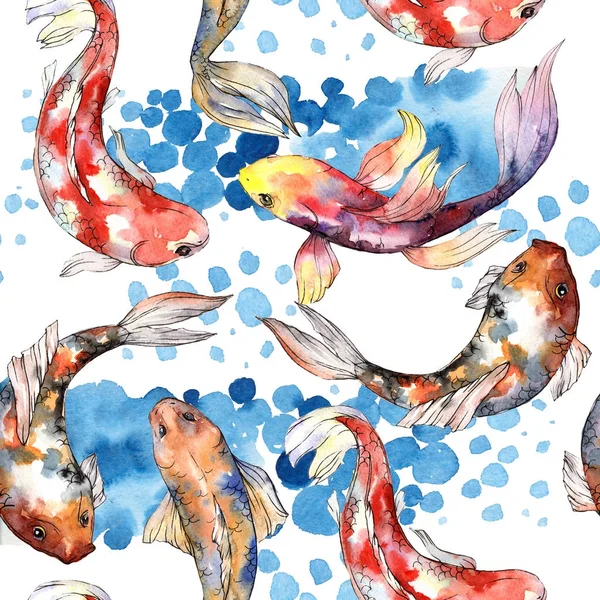 Poisson rouge exotique motif de poisson sauvage dans un style aquarelle . — Photo