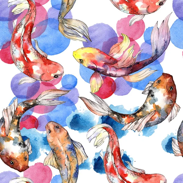 Poisson rouge exotique motif de poisson sauvage dans un style aquarelle . — Photo