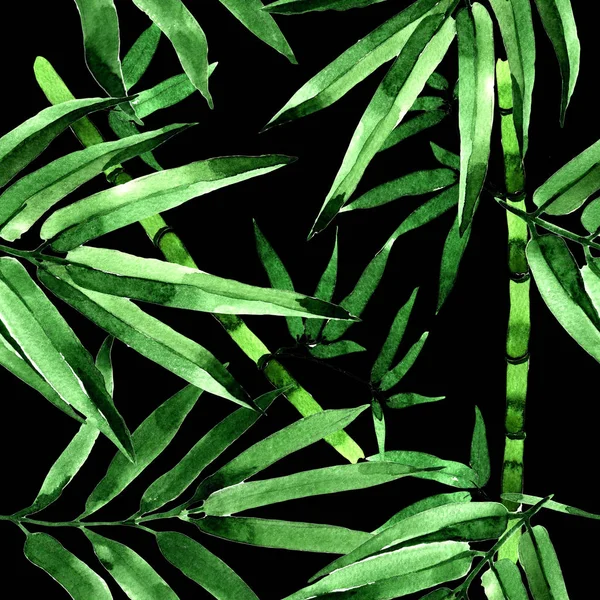 Tropical leaves bamboo tree pattern in a watercolor style.