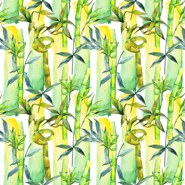 Tropical  bamboo tree pattern in a watercolor style.