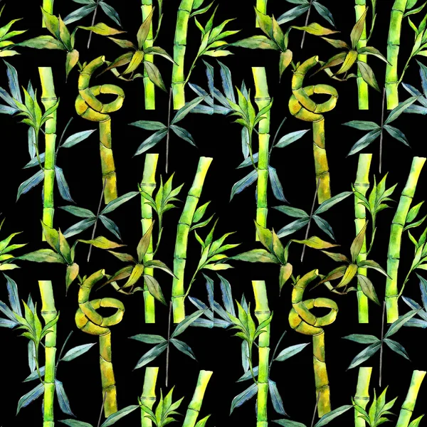 Tropical  bamboo tree pattern in a watercolor style.