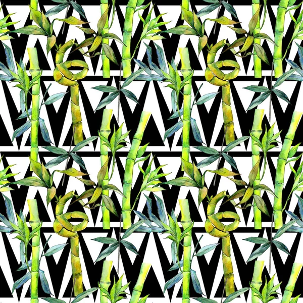 Tropical  bamboo tree pattern in a watercolor style.