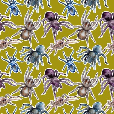 Egzotik tarantula vahşi böcek desen suluboya tarzında.