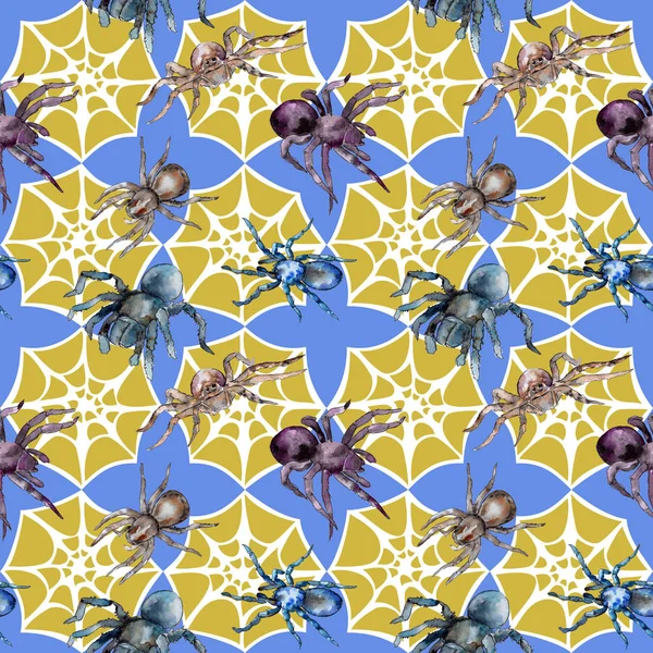 Εξωτικά ταραντούλα άγριων εντόμων μοτίβο σε στυλ υδροχρώματος. — Φωτογραφία Αρχείου