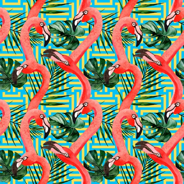 Tropical Hawaii leaves pattern  in a watercolor style.