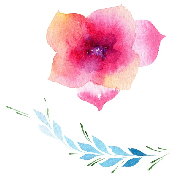 Wildflower eustoma flower in a watercolor style isolated. — Stock Photo, Image