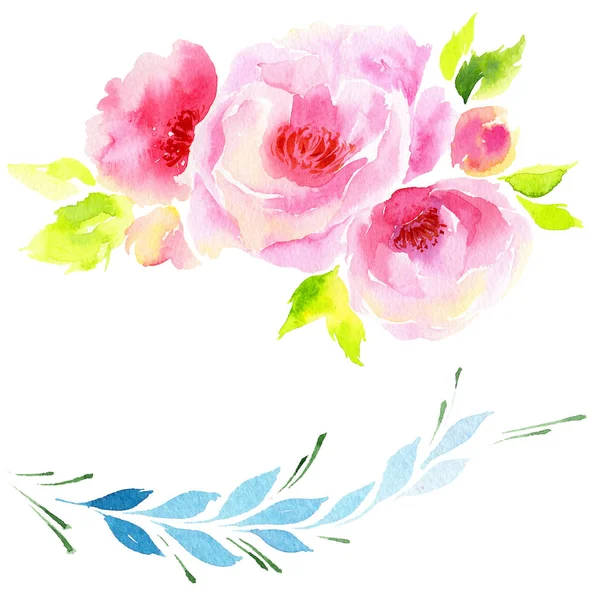 Wildflower eustoma flower in a watercolor style isolated. — Stock Photo, Image