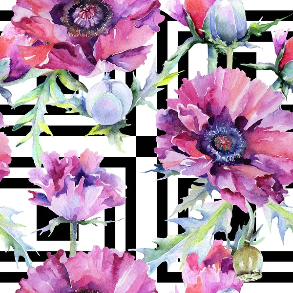 Wzór kwiaty maku — Zdjęcie stockowe
