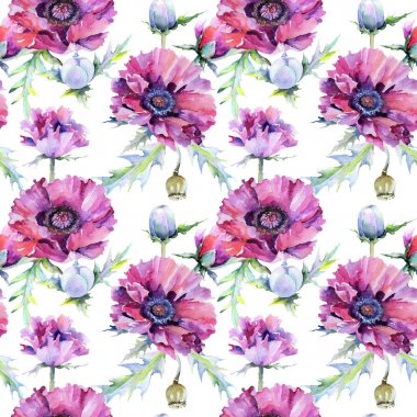 Poppy veldboeket patroon