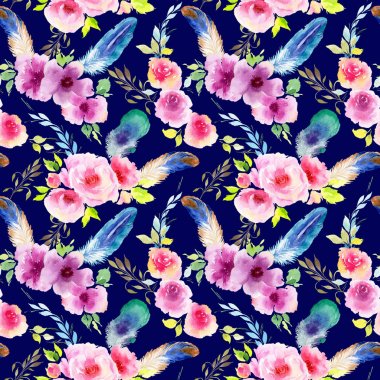 Eustoma çiçek deseni 