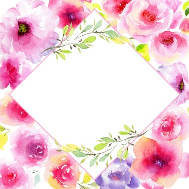 Eustoma çiçekli çerçeve 