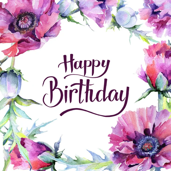 haşhaş çiçekli çerçeve